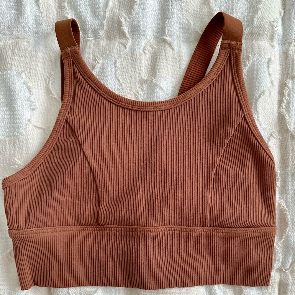 aerie ribbed sports bra top